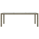 vidaXL szürke polyrattan és edzett üveg kerti asztal 190 x 90 x 75 cm