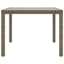 vidaXL szürke polyrattan és edzett üveg kerti asztal 190 x 90 x 75 cm
