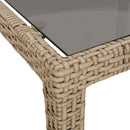 vidaXL bézs szürke polyrattan és edzett üveg kerti asztal 190x90x75 cm