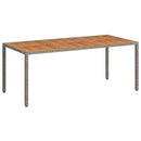 vidaXL szürke polyrattan és akácfa kerti asztal 190 x 90 x 75 cm