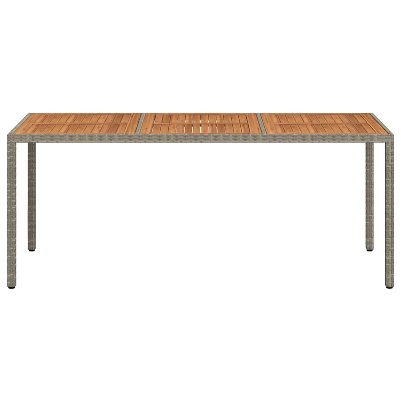 vidaXL szürke polyrattan és akácfa kerti asztal 190 x 90 x 75 cm