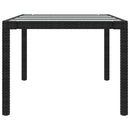 vidaXL fekete polyrattan és edzett üveg kerti asztal 250 x 100 x 75 cm