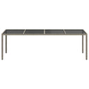 vidaXL szürke edzett üveg és polyrattan kerti asztal 250 x 100 x 75 cm