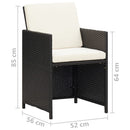 vidaXL 4 db fekete polyrattan kerti szék
