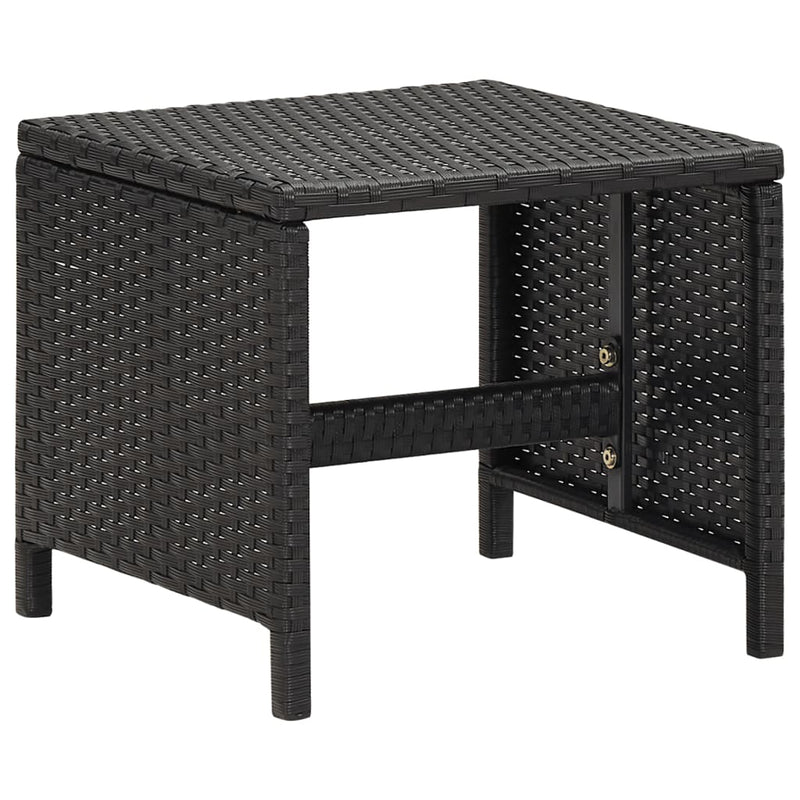 vidaXL 4 db fekete polyrattan kerti ülőke párnákkal