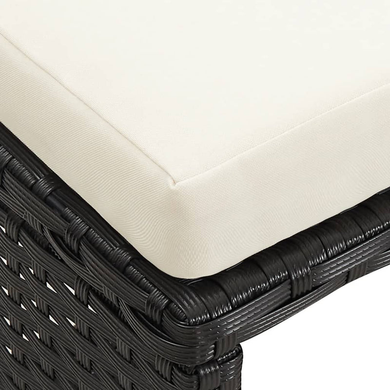 vidaXL 4 db fekete polyrattan kerti ülőke párnákkal
