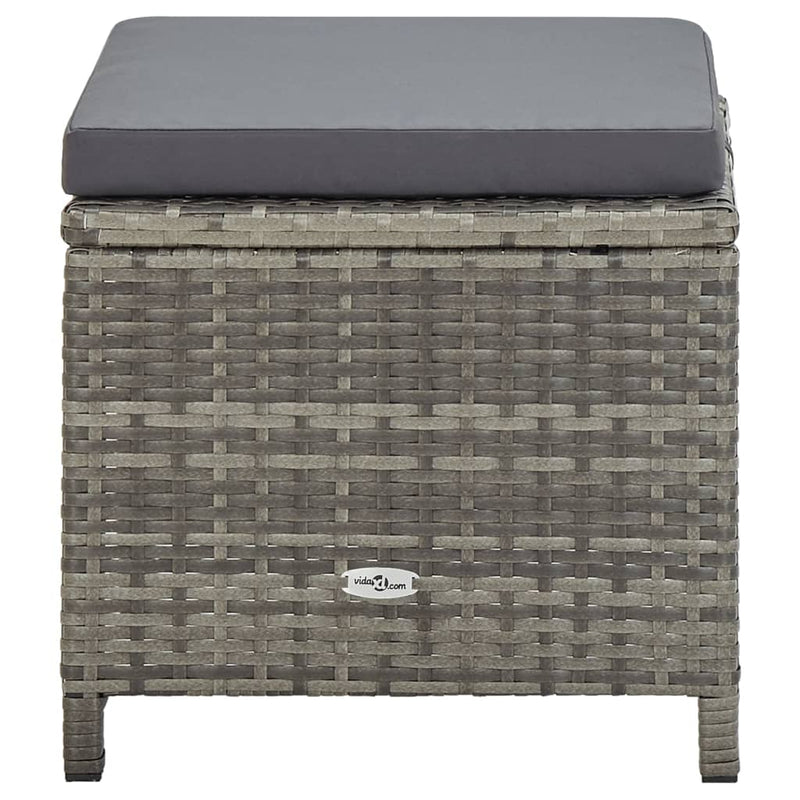 vidaXL 4 db szürke polyrattan kerti ülőke párnákkal