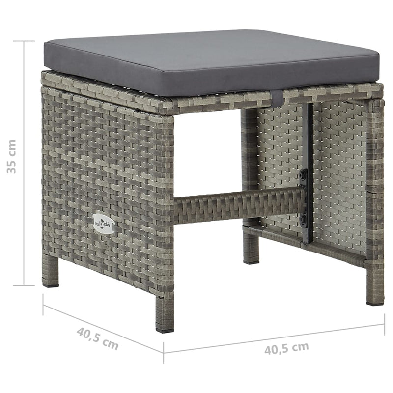 vidaXL 4 db szürke polyrattan kerti ülőke párnákkal