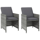 vidaXL 4 részes szürke kerti polyrattan szék- és zsámolyszett