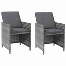 vidaXL 4 részes szürke kerti polyrattan szék- és zsámolyszett