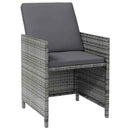vidaXL 4 részes szürke kerti polyrattan szék- és zsámolyszett