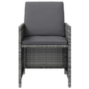 vidaXL 4 részes szürke kerti polyrattan szék- és zsámolyszett