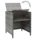 vidaXL 4 részes szürke kerti polyrattan szék- és zsámolyszett