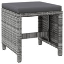 vidaXL 4 részes szürke kerti polyrattan szék- és zsámolyszett