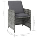 vidaXL 4 részes szürke kerti polyrattan szék- és zsámolyszett