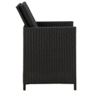 vidaXL 2 db fekete polyrattan kerti szék párnával