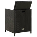 vidaXL 2 db fekete polyrattan kerti szék párnával