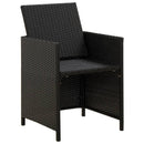 vidaXL 2 db fekete polyrattan kerti szék párnával