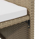 vidaXL 2 db bézs polyrattan kerti szék lábtartókkal