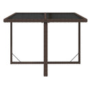 vidaXL barna polyrattan és üveg kerti asztal 109 x 107 x 74 cm