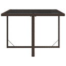vidaXL barna polyrattan és üveg kerti asztal 109 x 107 x 74 cm