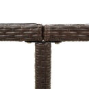 vidaXL barna polyrattan és üveg kerti asztal 109 x 107 x 74 cm