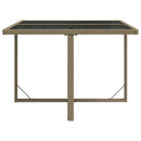 vidaXL bézs polyrattan és üveg kerti asztal 109 x 107 x 74 cm