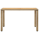 vidaXL bézs polyrattan és tömör akácfa kerti asztal 123 x 60 x 74 cm