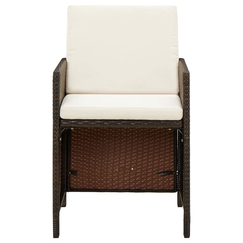 vidaXL 4 db barna polyrattan kerti étkezőszék párnával