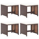 vidaXL 4 db barna polyrattan kerti szék párnákkal