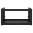 vidaXL fekete vas fürdőszobai fali mosdókagylókeret 59 x 38 x 31 cm