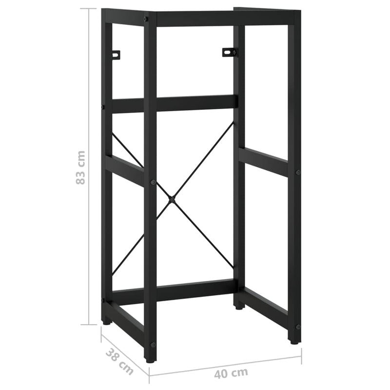 vidaXL fekete vas fürdőszobai mosdókagylókeret 40 x 38 x 83 cm