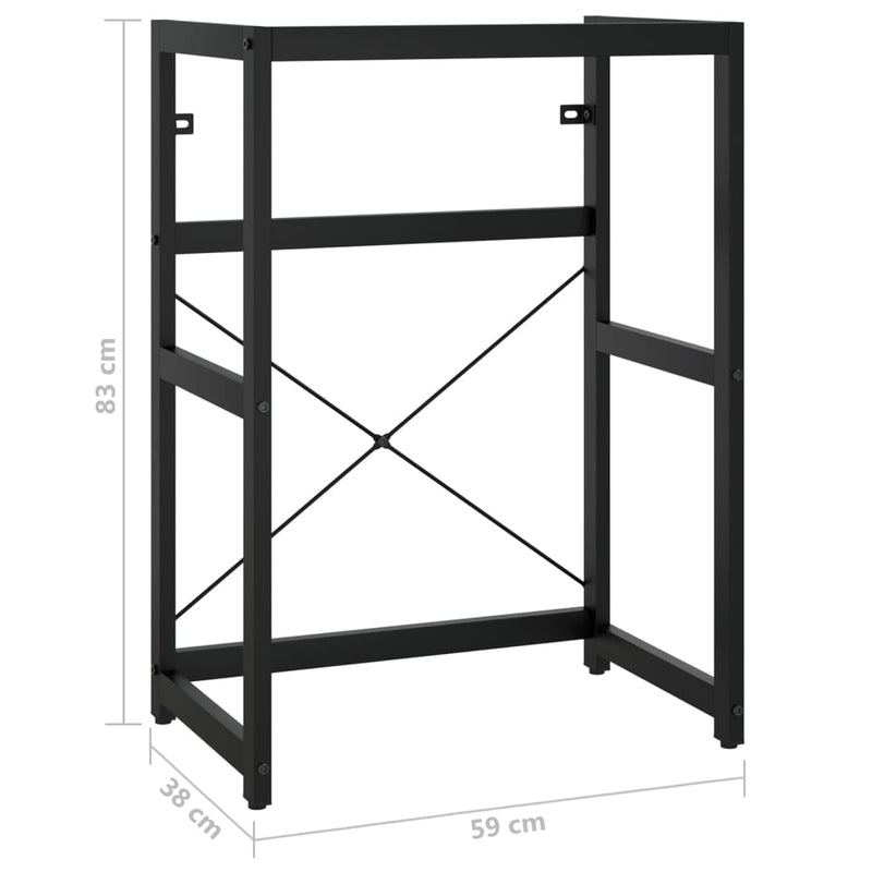 vidaXL fekete vas fürdőszobai mosdókagylókeret 59 x 38 x 83 cm