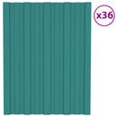 vidaXL Tetőpanel 36 pcs Zöld 60 x 45 cm Horganyzott acél