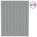vidaXL Tetőpanel 12 pcs Szürke 60 x 45 cm Horganyzott acél