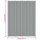 vidaXL Tetőpanel 36 pcs Szürke 60 x 45 cm Horganyzott acél
