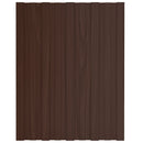 vidaXL Tetőpanel 12 pcs Barna 60 x 45 cm Horganyzott acél