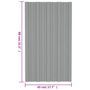 vidaXL Tetőpanel 36 pcs Szürke 80 x 45 cm Horganyzott acél