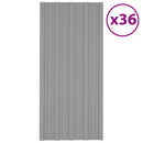 vidaXL Tetőpanel 36 pcs Szürke 100 x 45 cm Horganyzott acél