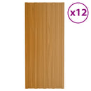 vidaXL Tetőpanel 12 pcs Természetes 100 x 45 cm Horganyzott acél