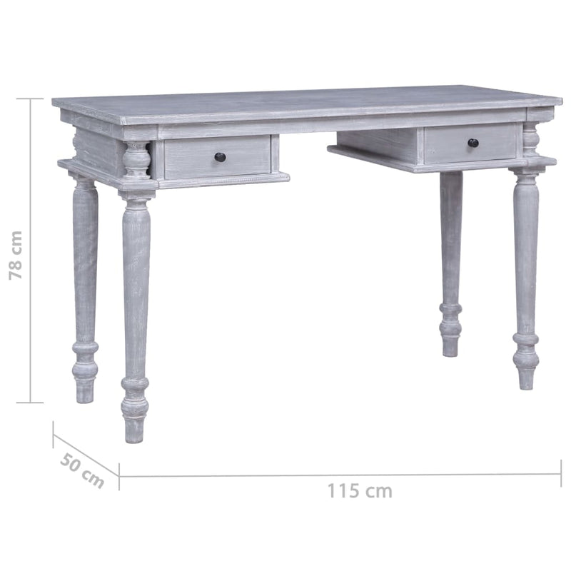 vidaXL tömör mahagóni íróasztal 115 x 50 x 78 cm