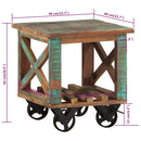 vidaXL tömör újrahasznosított fa kisasztal kerekekkel 40 x 40 x 42 cm