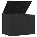 vidaXL fekete polyrattan kerti párnatartó doboz 145 x 100 x 103 cm