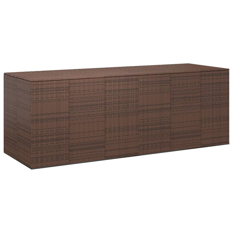 vidaXL barna polietilén rattan kerti párnatartó doboz 291x100,5x104 cm