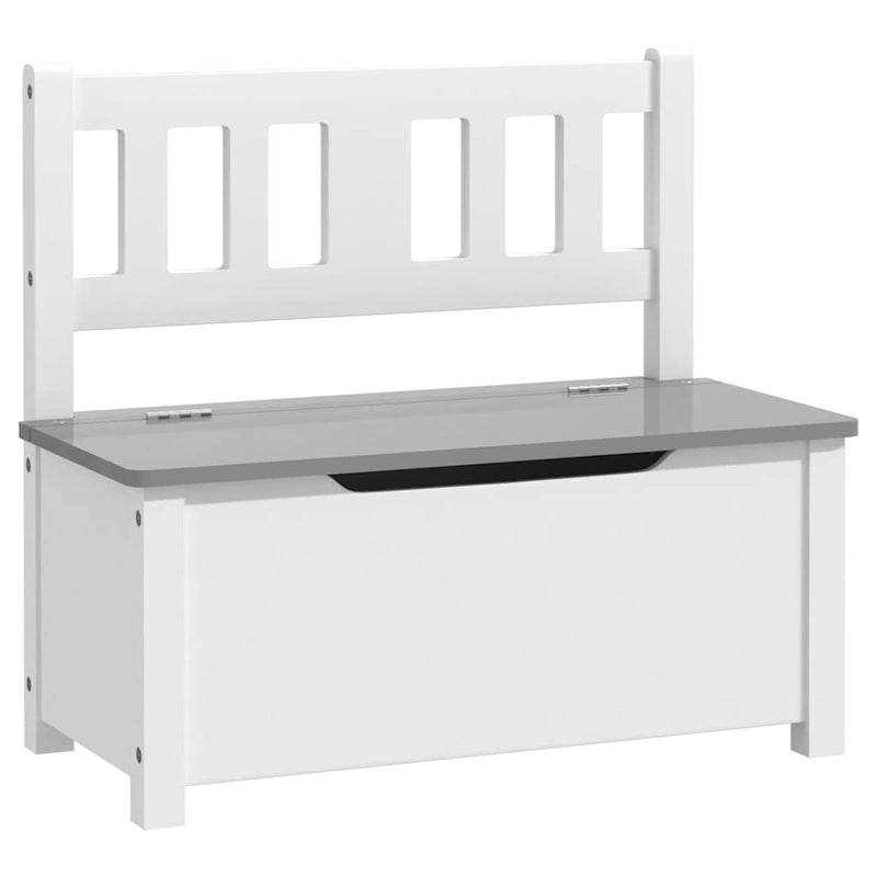 vidaXL fehér-szürke MDF gyermek tárolópad 60 x 30 x 55 cm