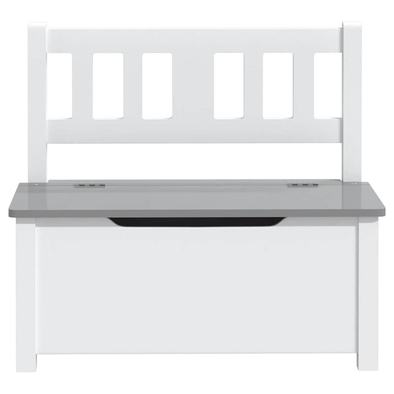 vidaXL fehér-szürke MDF gyermek tárolópad 60 x 30 x 55 cm