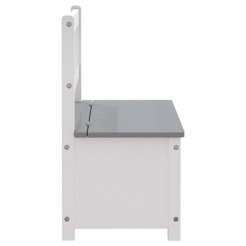 vidaXL fehér-szürke MDF gyermek tárolópad 60 x 30 x 55 cm