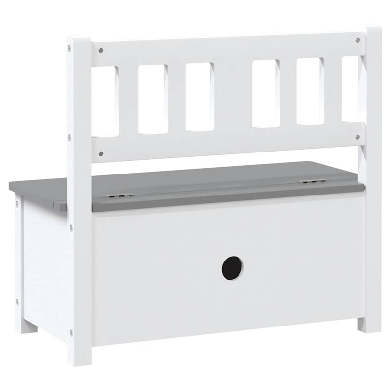 vidaXL fehér-szürke MDF gyermek tárolópad 60 x 30 x 55 cm