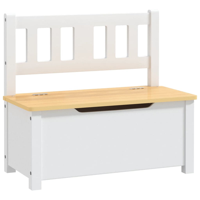 vidaXL fehér-bézs MDF gyermek tárolópad 60 x 30 x 55 cm