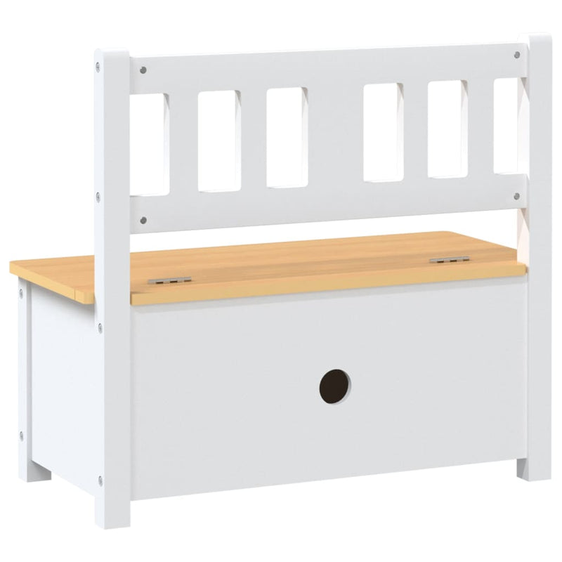 vidaXL fehér-bézs MDF gyermek tárolópad 60 x 30 x 55 cm